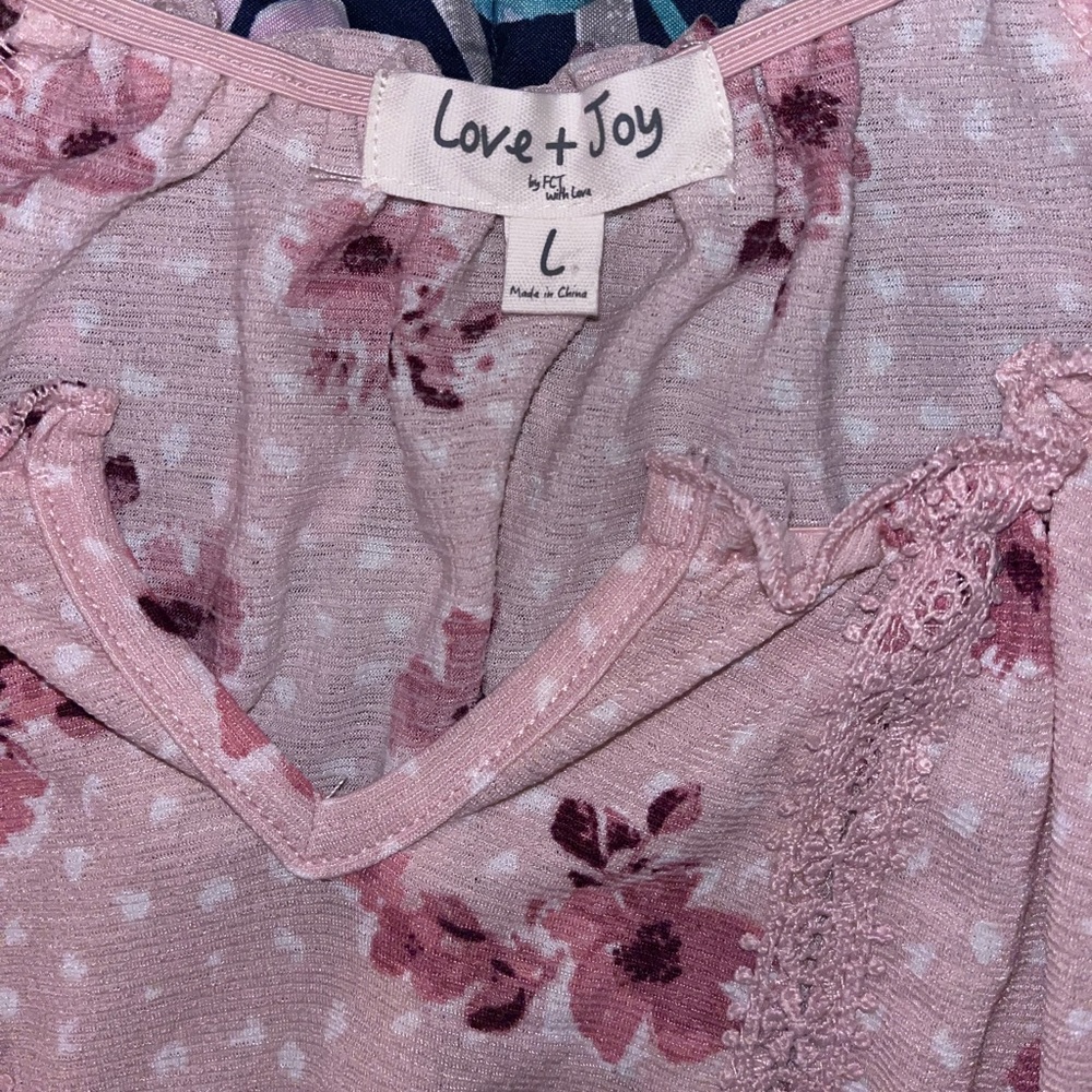 Love & Joy brand Pink floral top - Picture 2 of 3
